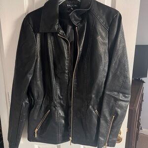 Baccini Womens Black (fake) Leather Jacket